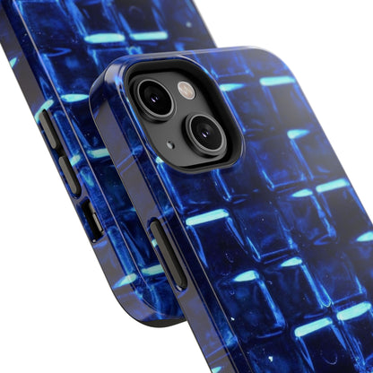 Blue Glass Tile Impact-Resistant Phone Case