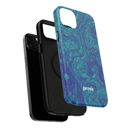 Blue Marble Impact-Resistant Phone Case — Protective Ripple Swirl Design