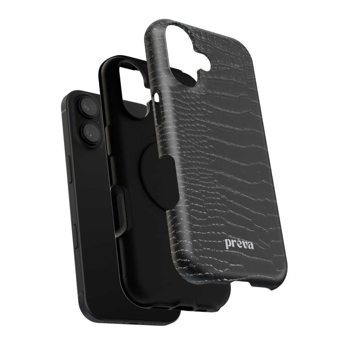 Black Croc Phone Case