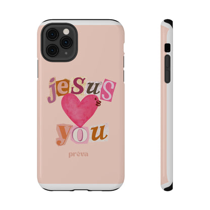 Pink Jesus Loves You Phone Case