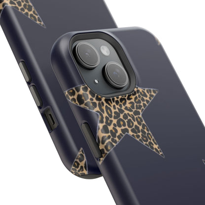 Navy Leopard Star Phone Case