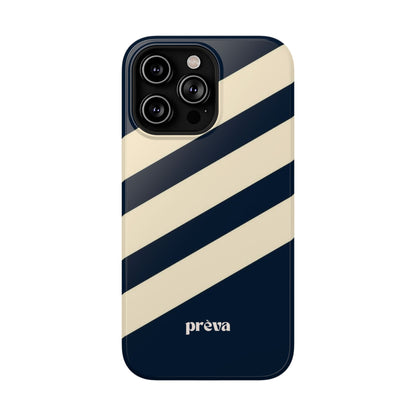 Striped Navy & Cream Phone Case