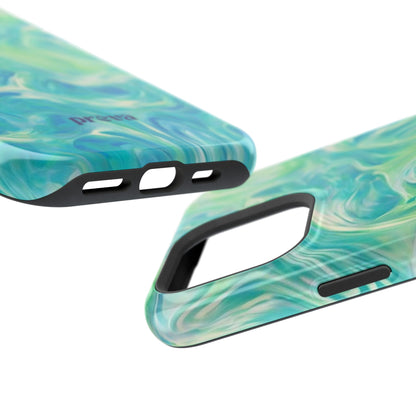Impact-Resistant Phone Case — Teal Green Marble Swirl