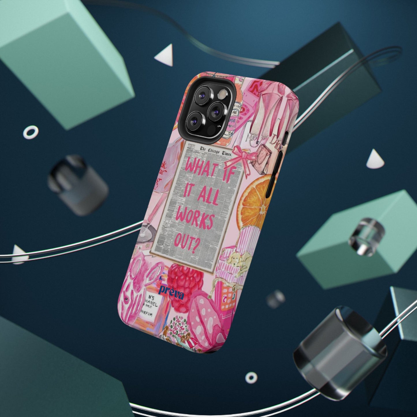 Pink "What If It All Works Out?" Collage Phone Case