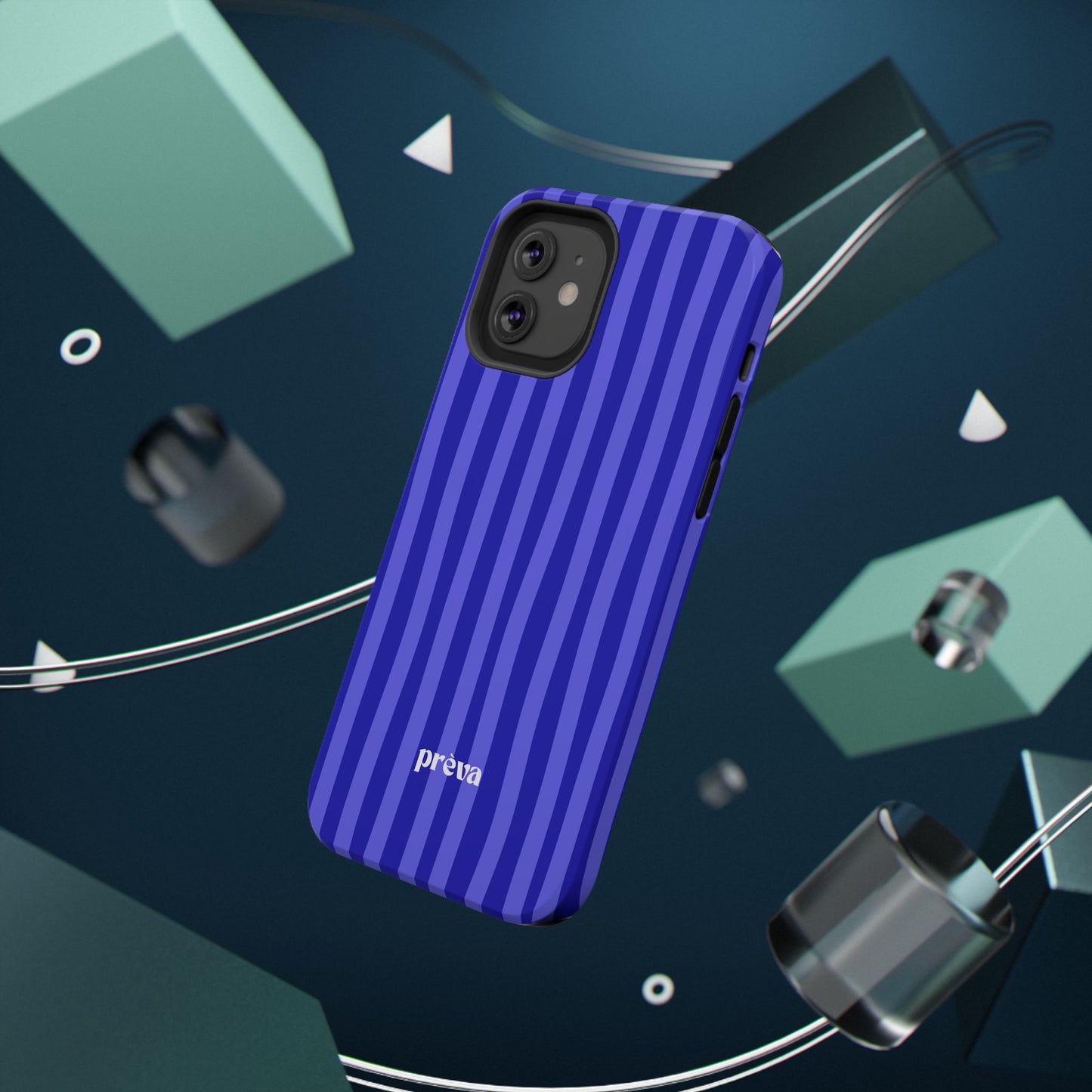 Neon Blue Stripes Phone Case