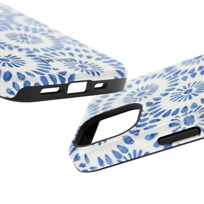 Blue Floral Spiral Phone Case