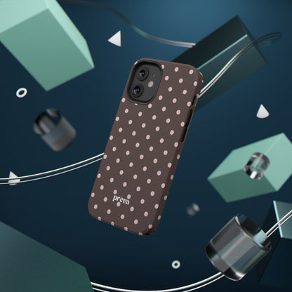 Brown and Pink Polka Dot Phone Case