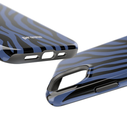 Blue & Black Zebra Stripe Phone Case
