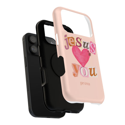 Pink Jesus Loves You Phone Case