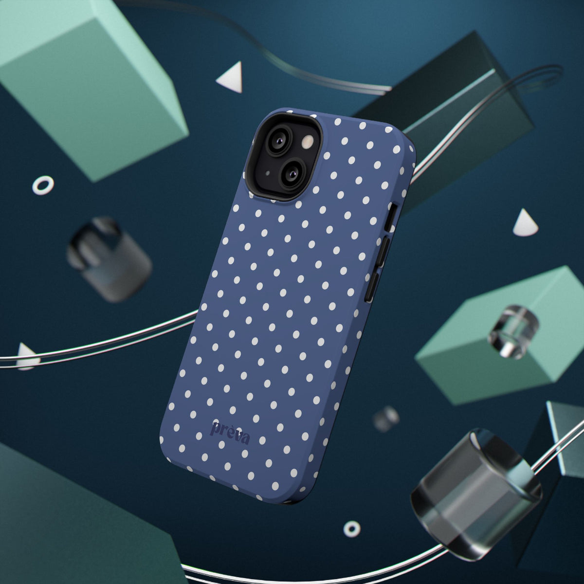 Navy Polka Dot Phone Case