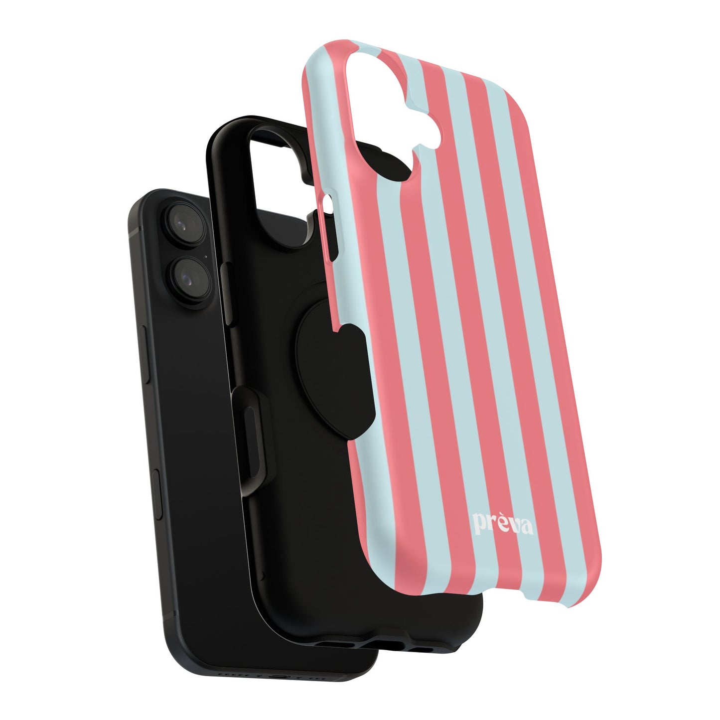 Coral & Teal Stripes Phone Case