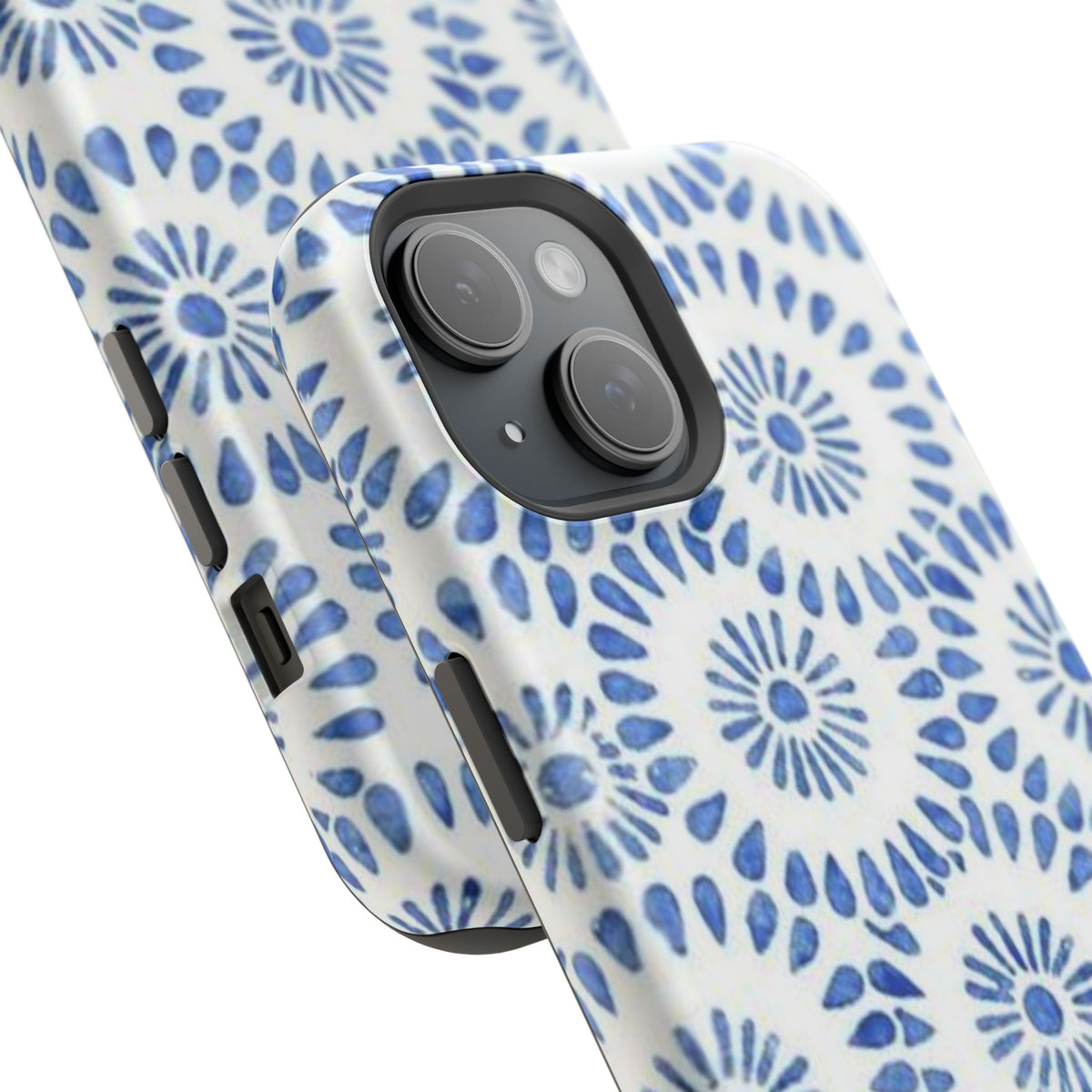 Blue Floral Spiral Phone Case