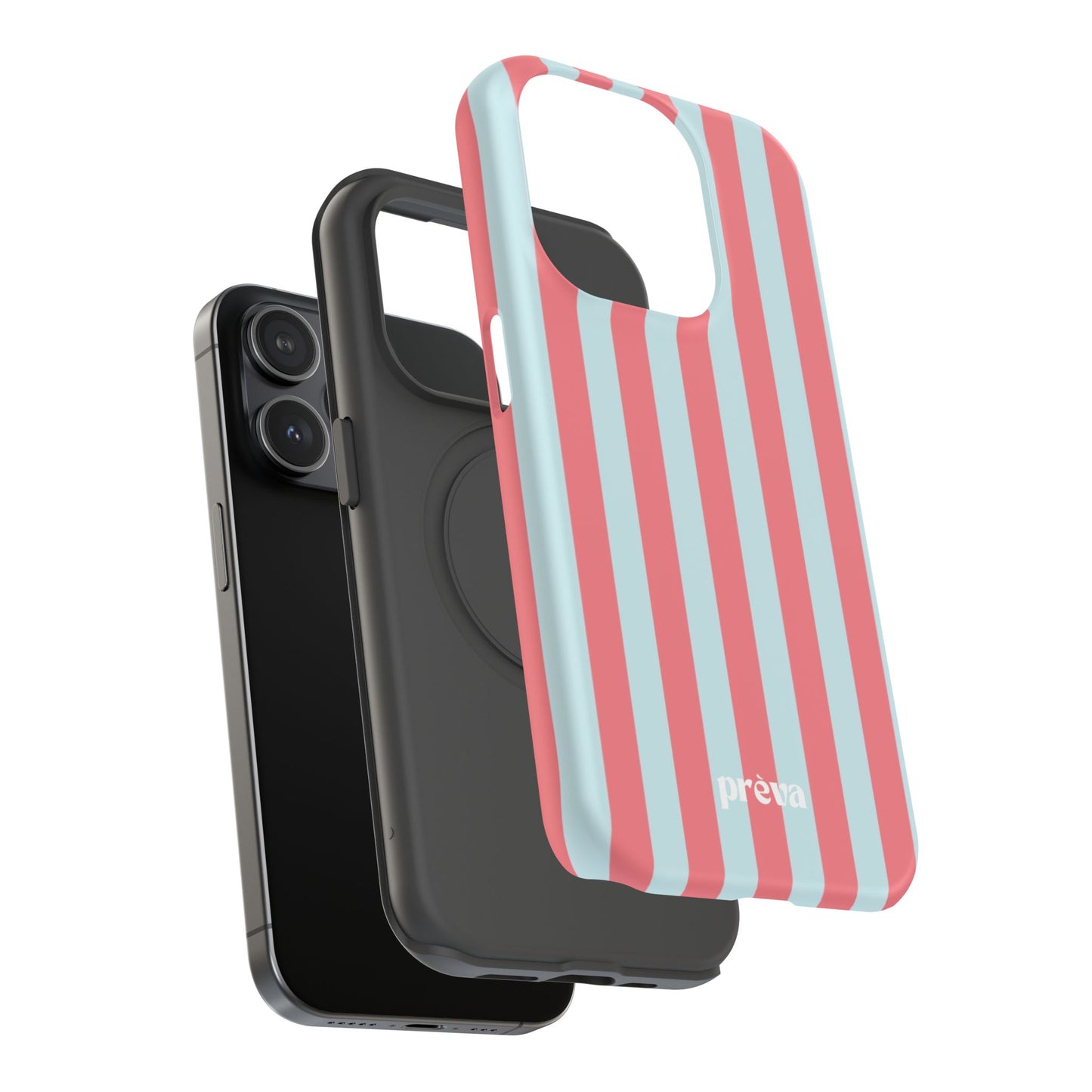 Coral & Teal Stripes Phone Case