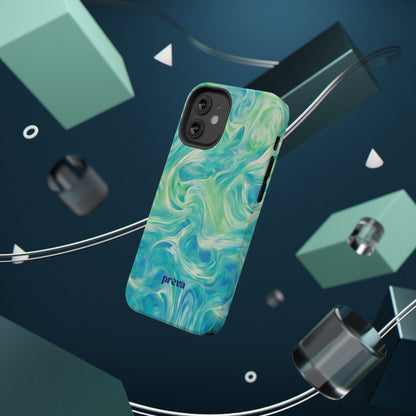 Impact-Resistant Phone Case — Teal Green Marble Swirl