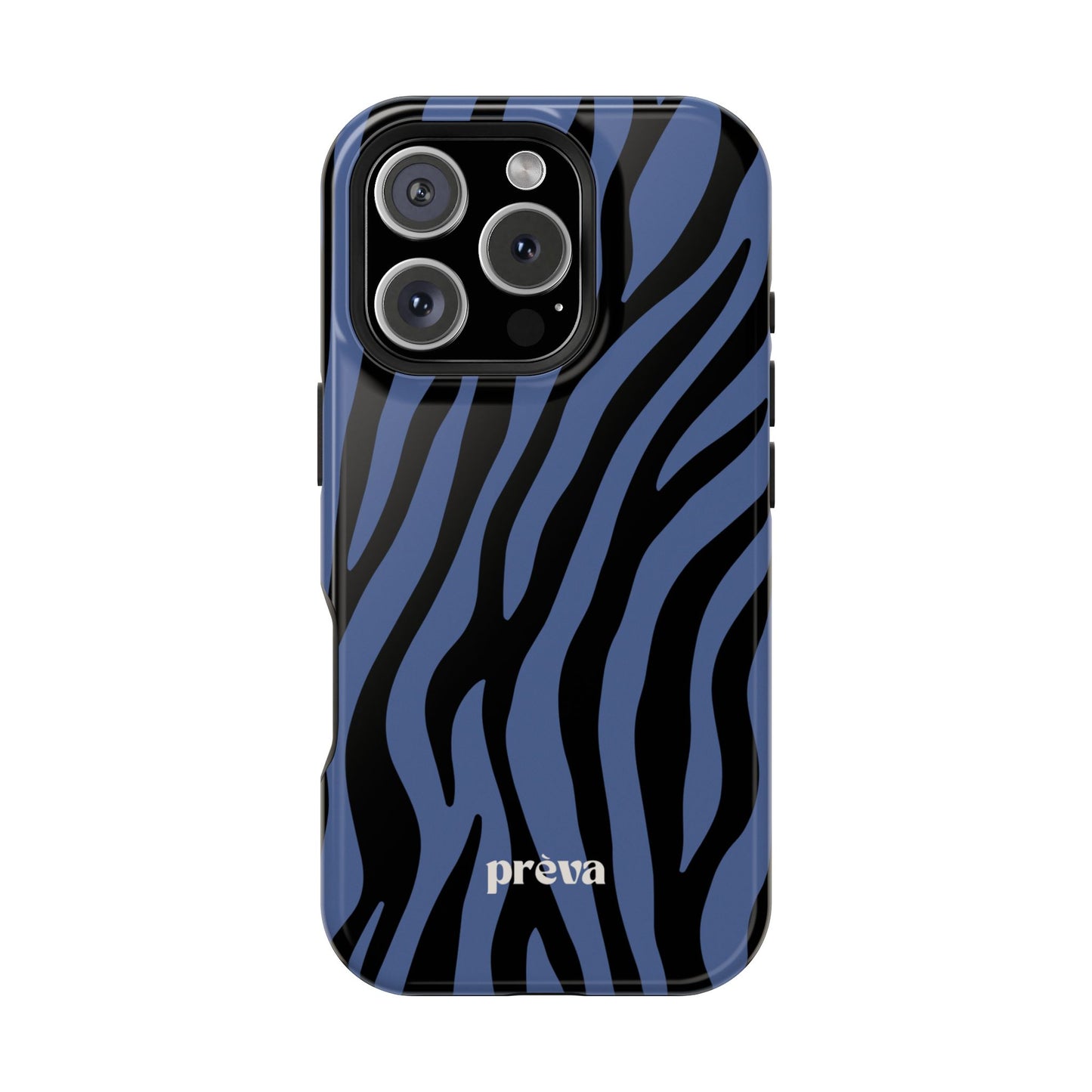 Blue & Black Zebra Stripe Phone Case