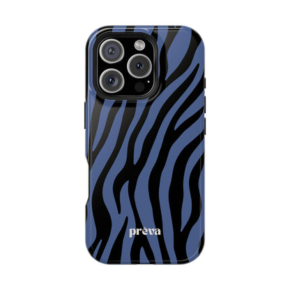 Blue & Black Zebra Stripe Phone Case