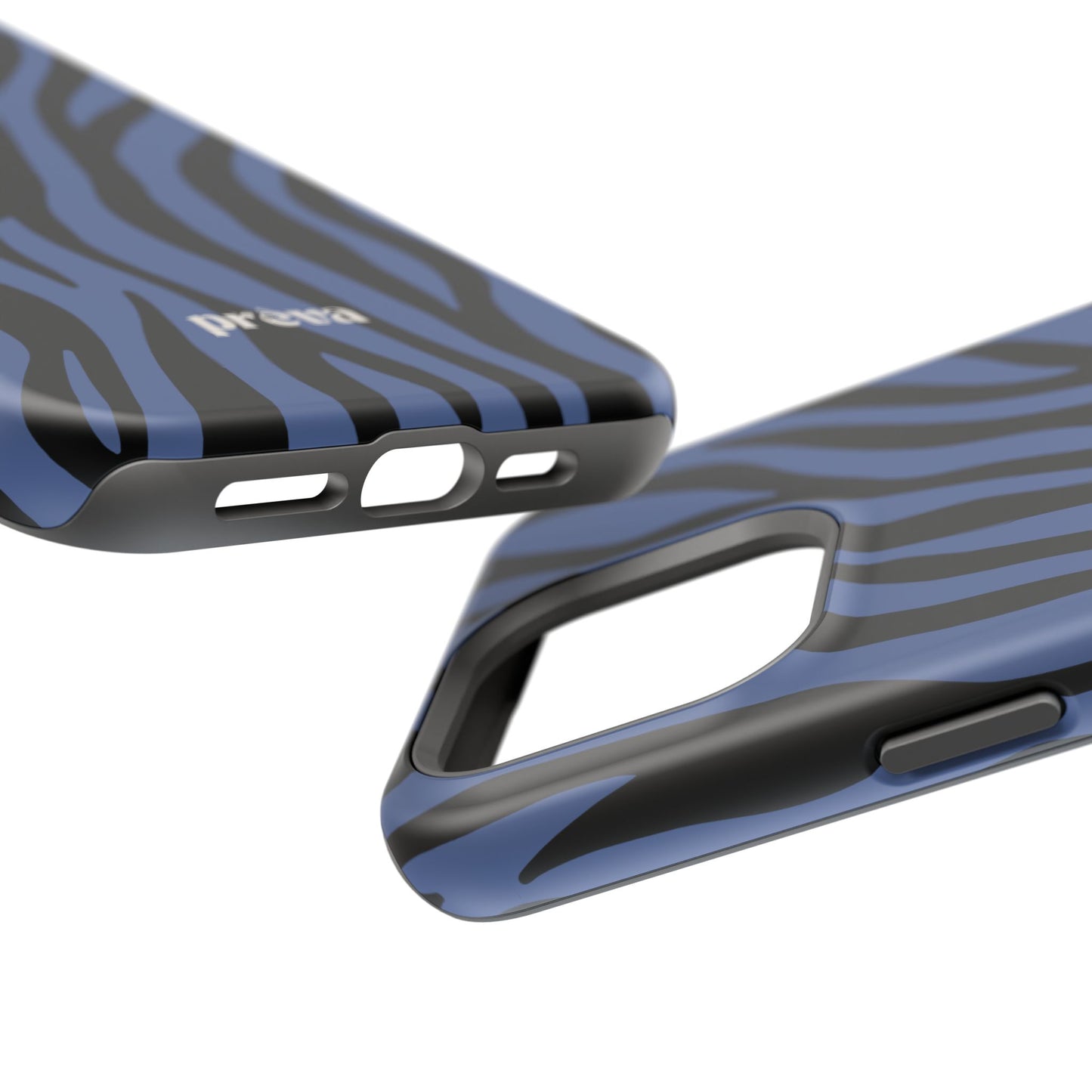 Blue & Black Zebra Stripe Phone Case