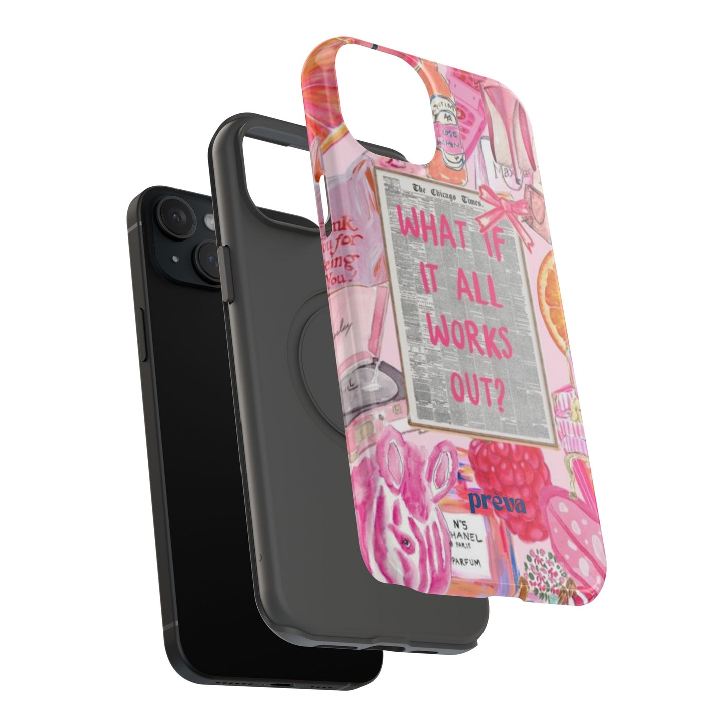 Pink "What If It All Works Out?" Collage Phone Case