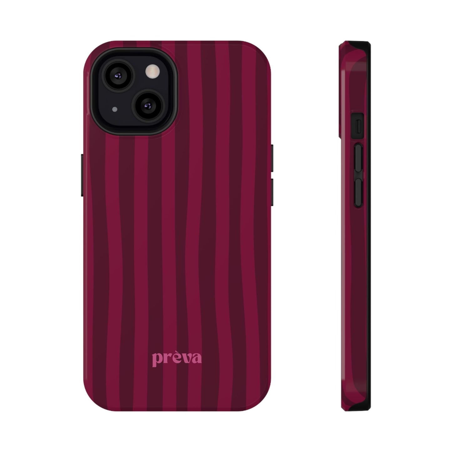 Burgandy Stripes x Ava Dudderar Phone Case