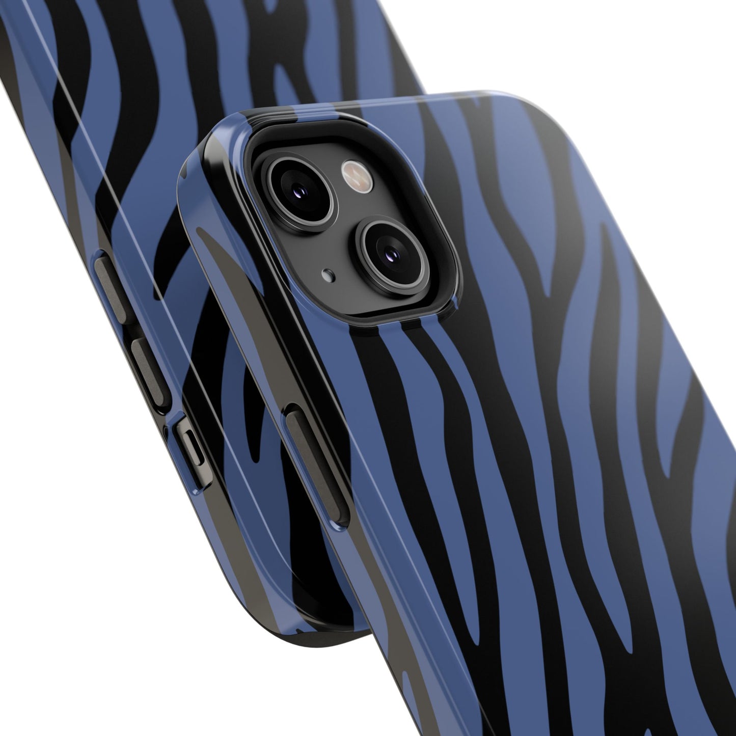 Blue & Black Zebra Stripe Phone Case
