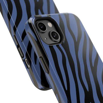 Blue & Black Zebra Stripe Phone Case