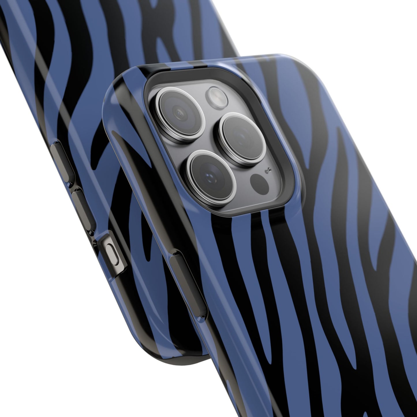 Blue & Black Zebra Stripe Phone Case