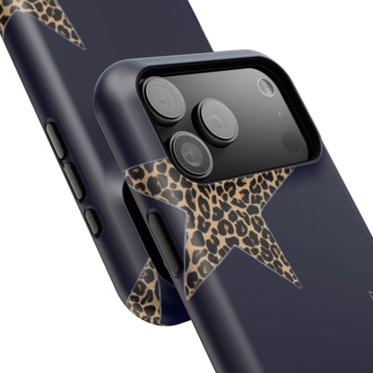 Navy Leopard Star Phone Case