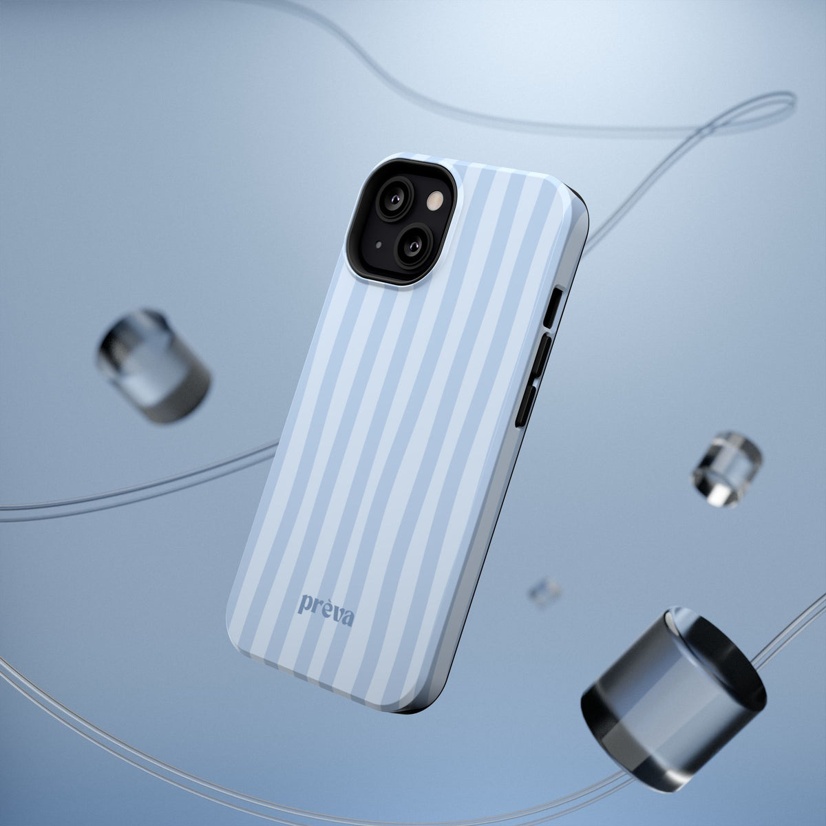Pastel Blue Stripes Phone Case