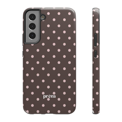 Brown and Pink Polka Dot Phone Case