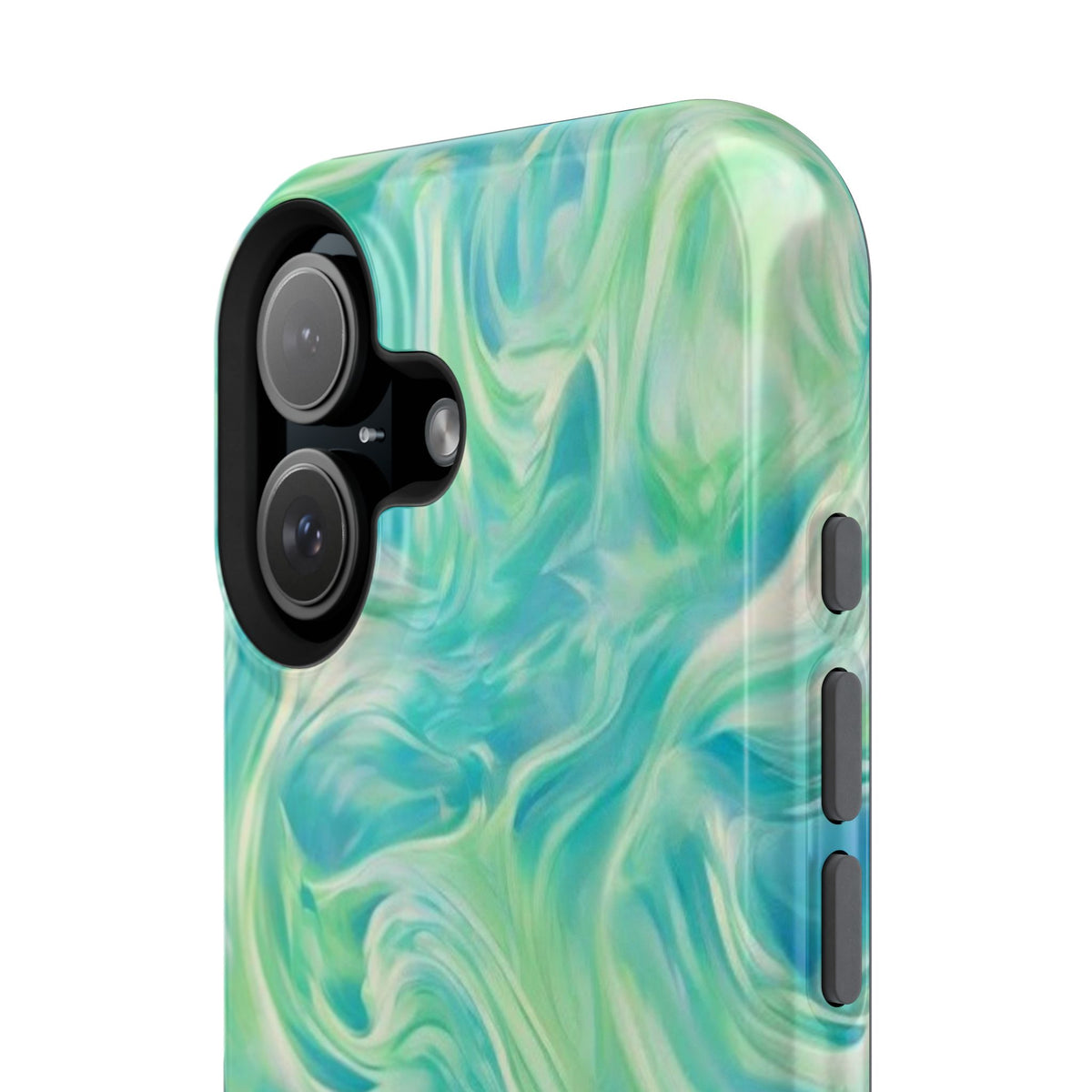 Impact-Resistant Phone Case — Teal Green Marble Swirl