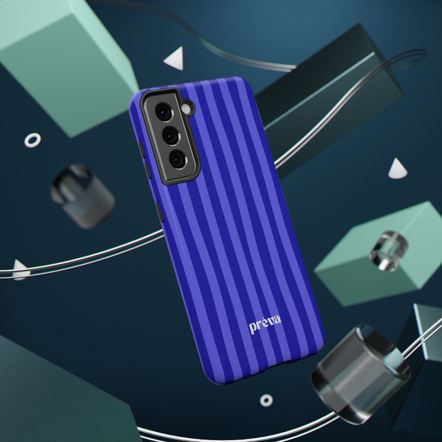 Neon Blue Stripes Phone Case