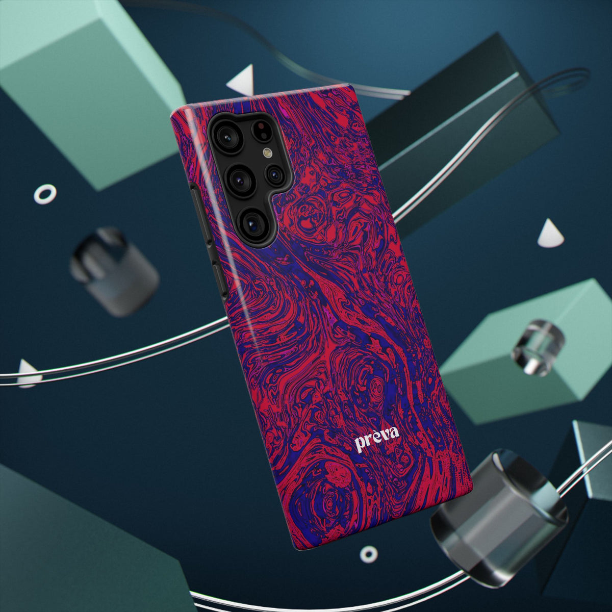 Marbled Red & Purple Impact Phone Case