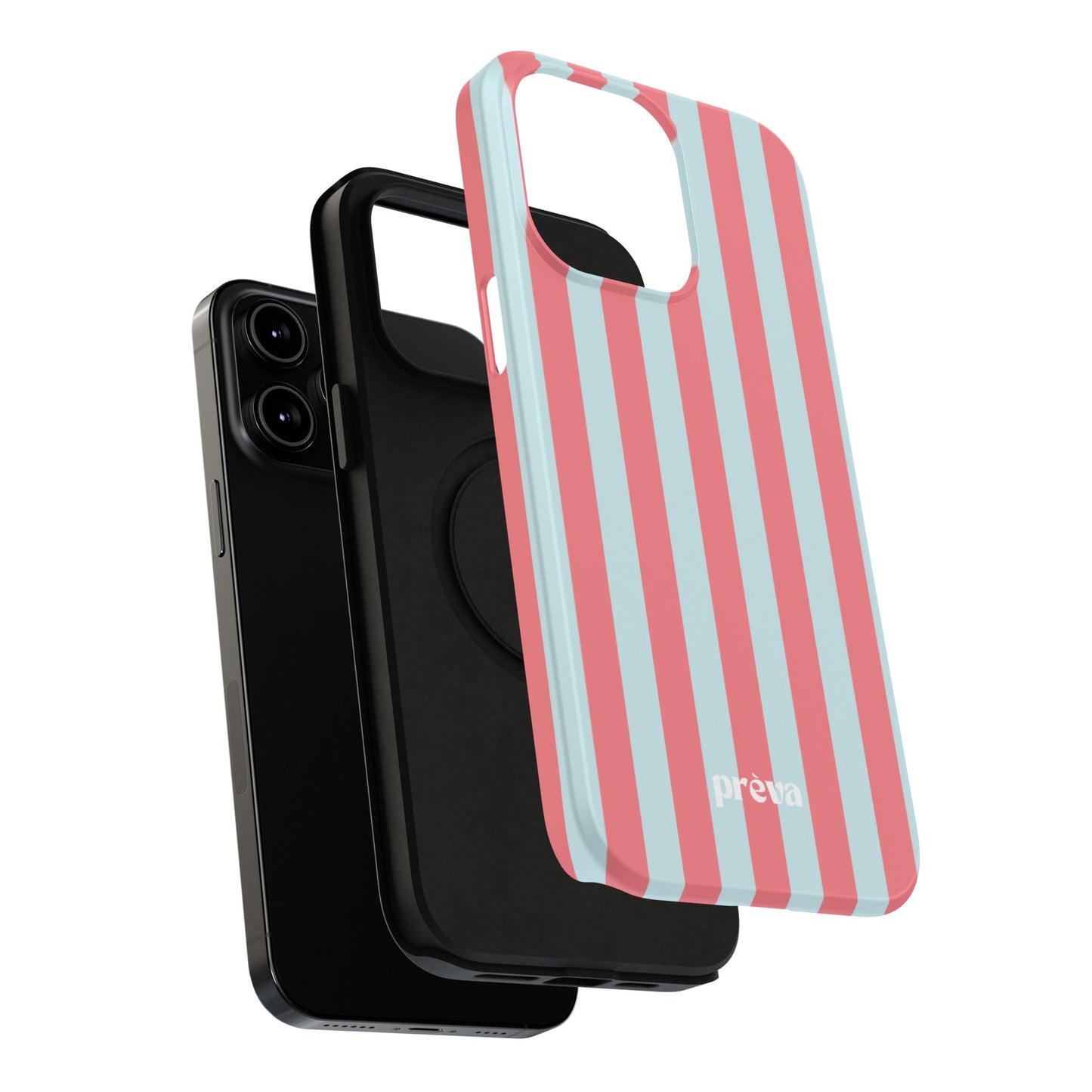 Coral & Teal Stripes Phone Case