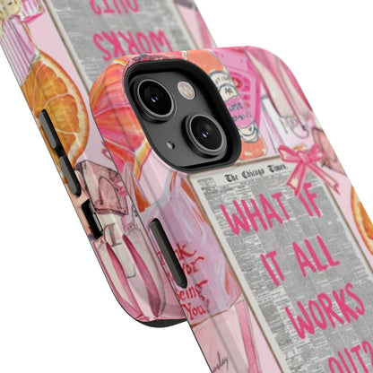 Pink "What If It All Works Out?" Collage Phone Case