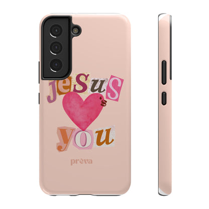 Pink Jesus Loves You Phone Case