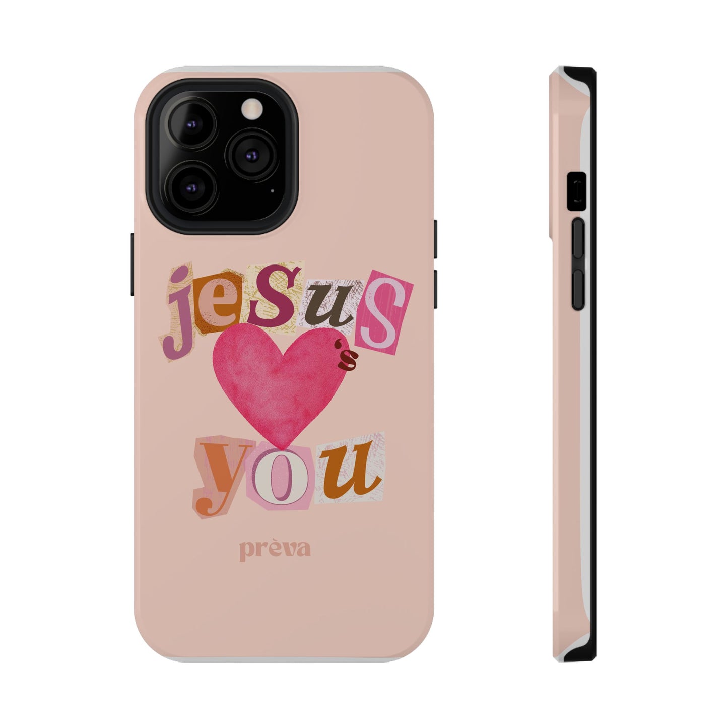 Pink Jesus Loves You Phone Case