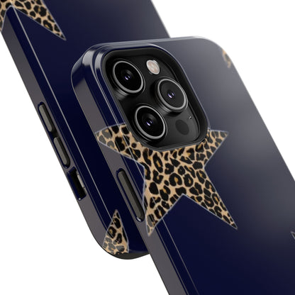 Navy Leopard Star Phone Case