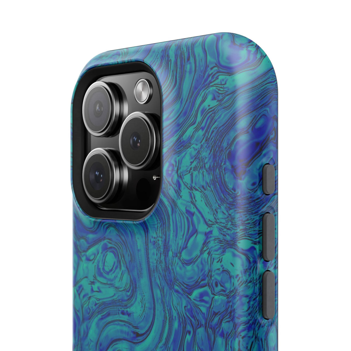Blue Marble Impact-Resistant Phone Case — Protective Ripple Swirl Design