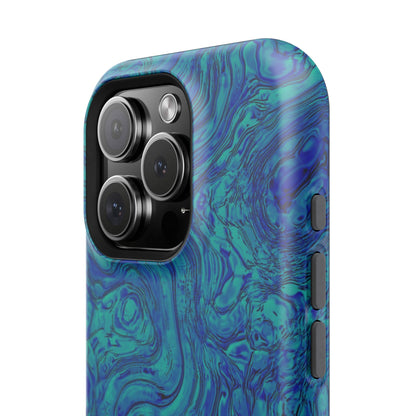 Blue Marble Impact-Resistant Phone Case — Protective Ripple Swirl Design