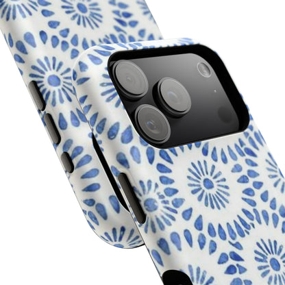 Blue Floral Spiral Phone Case