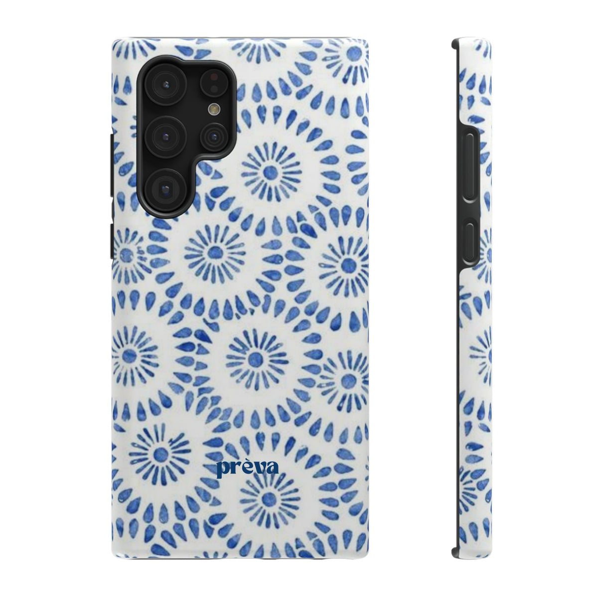 Blue Floral Spiral Phone Case