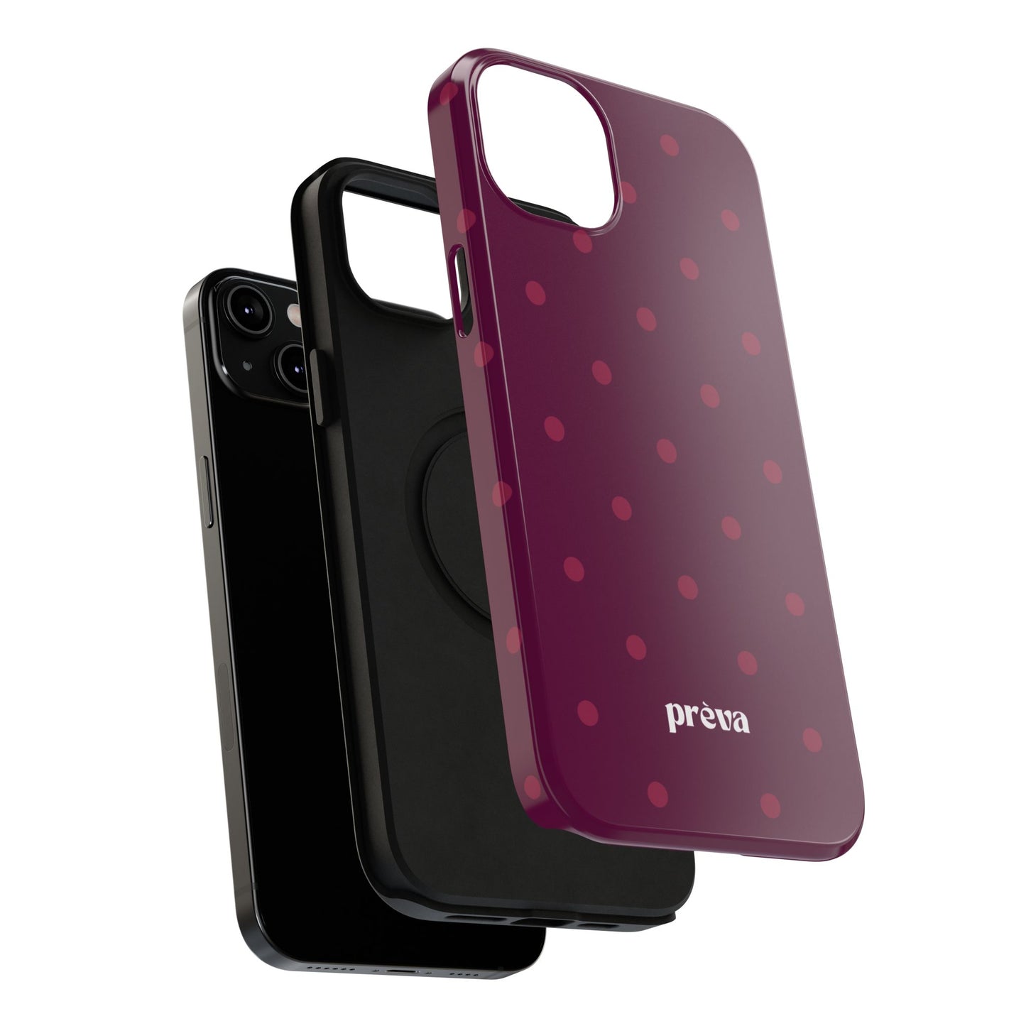 Maroon Polka Dots Phone Case