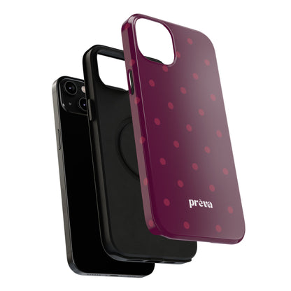 Maroon Polka Dots Phone Case