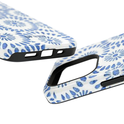 Blue Floral Spiral Phone Case