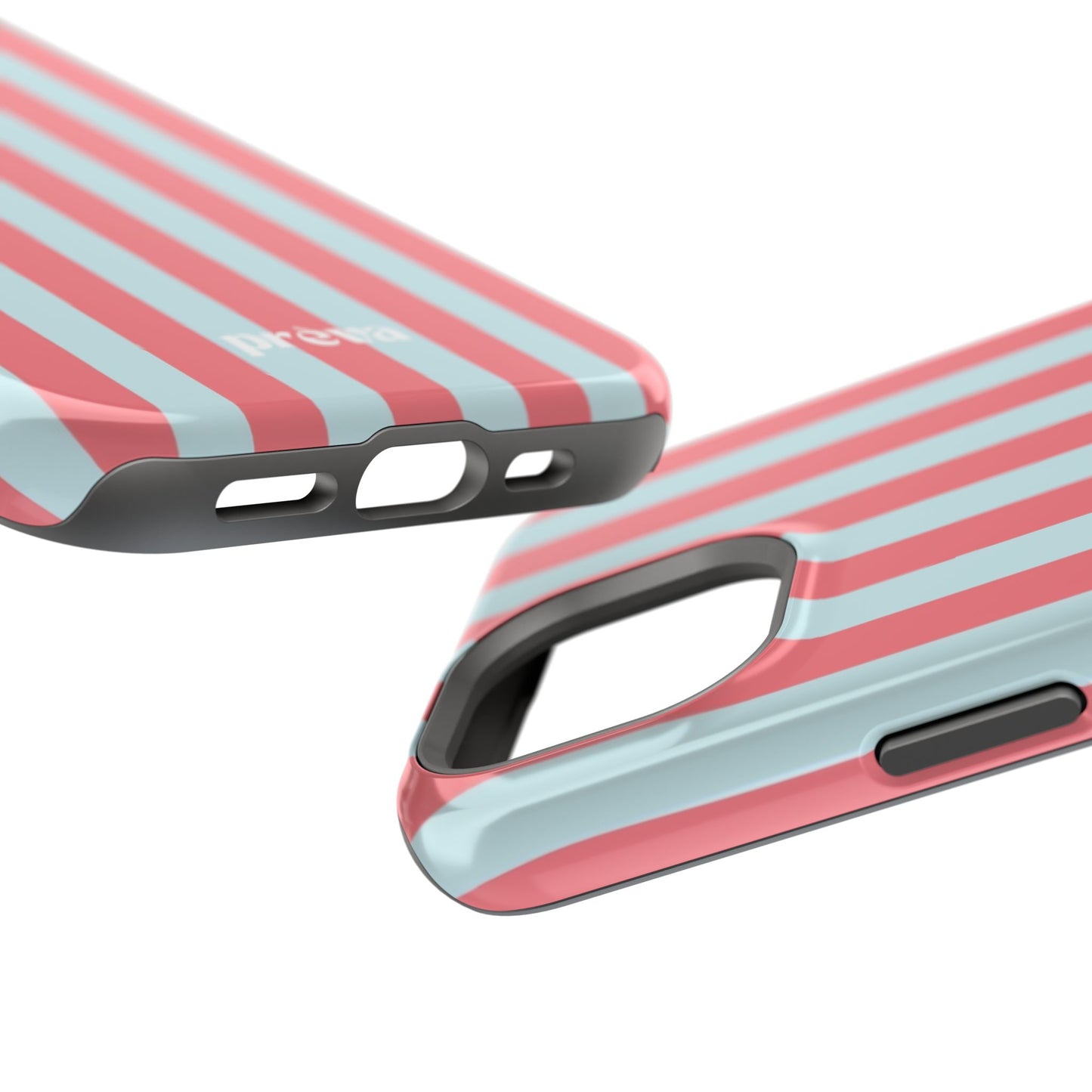 Coral & Teal Stripes Phone Case