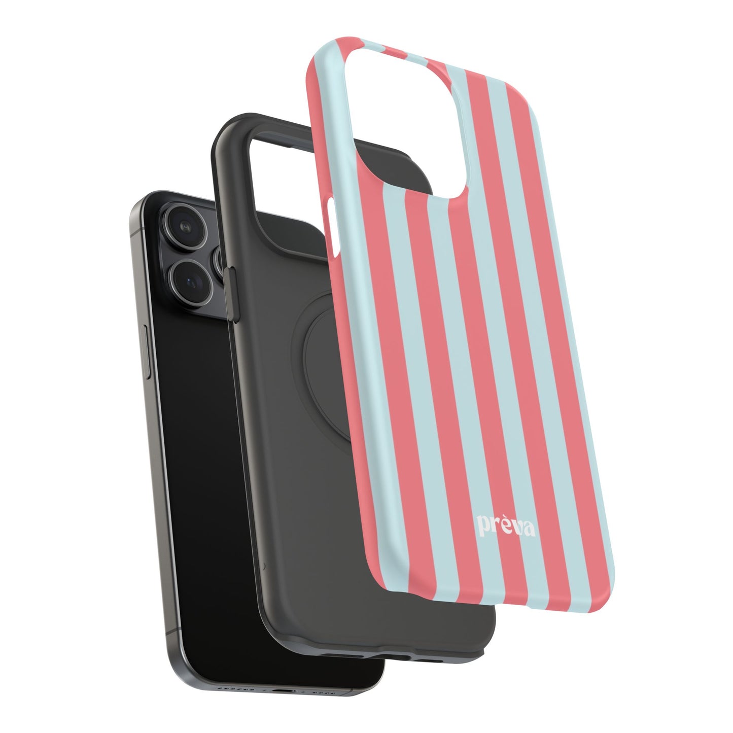 Coral & Teal Stripes Phone Case
