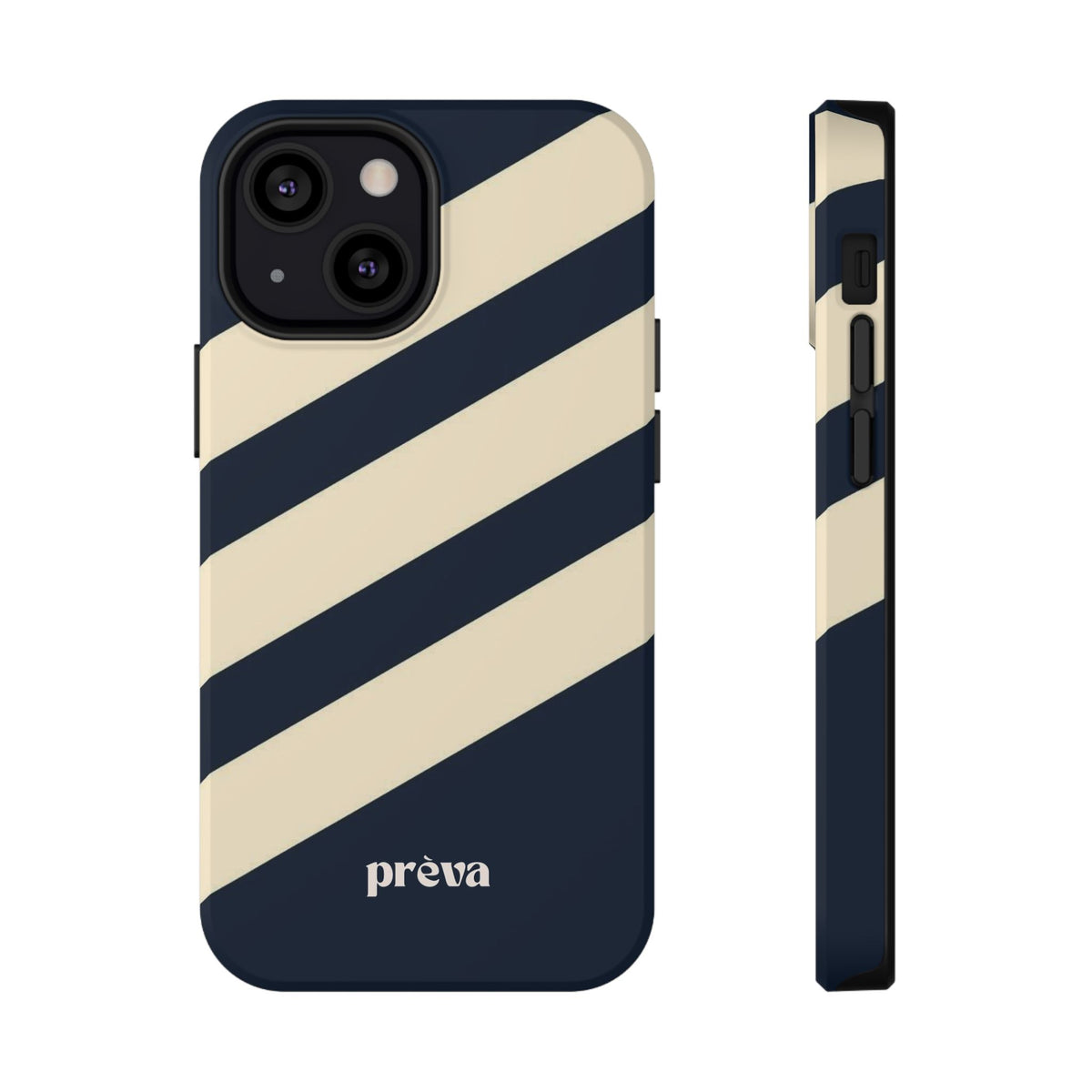 Striped Navy & Cream Phone Case