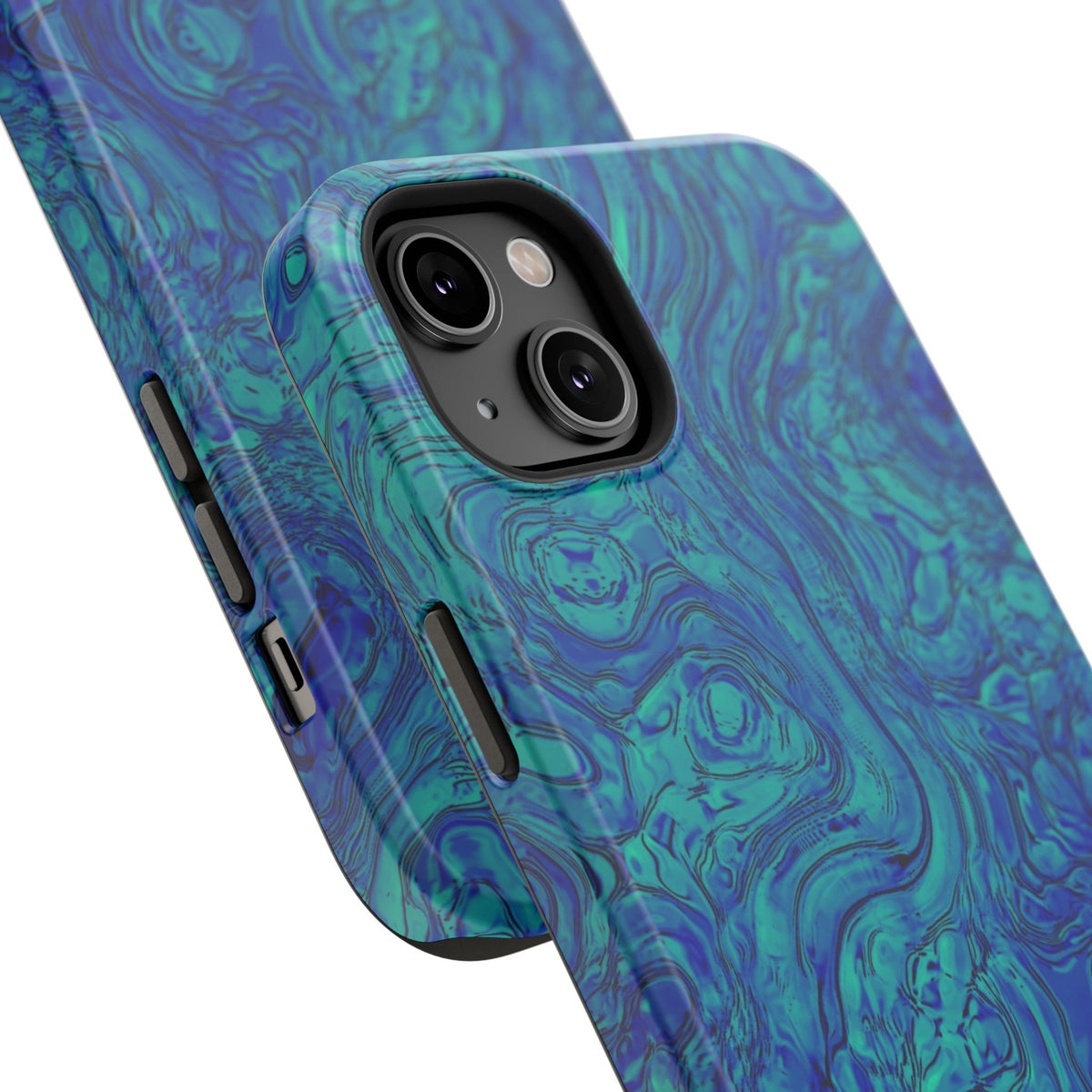 Blue Marble Impact-Resistant Phone Case — Protective Ripple Swirl Design