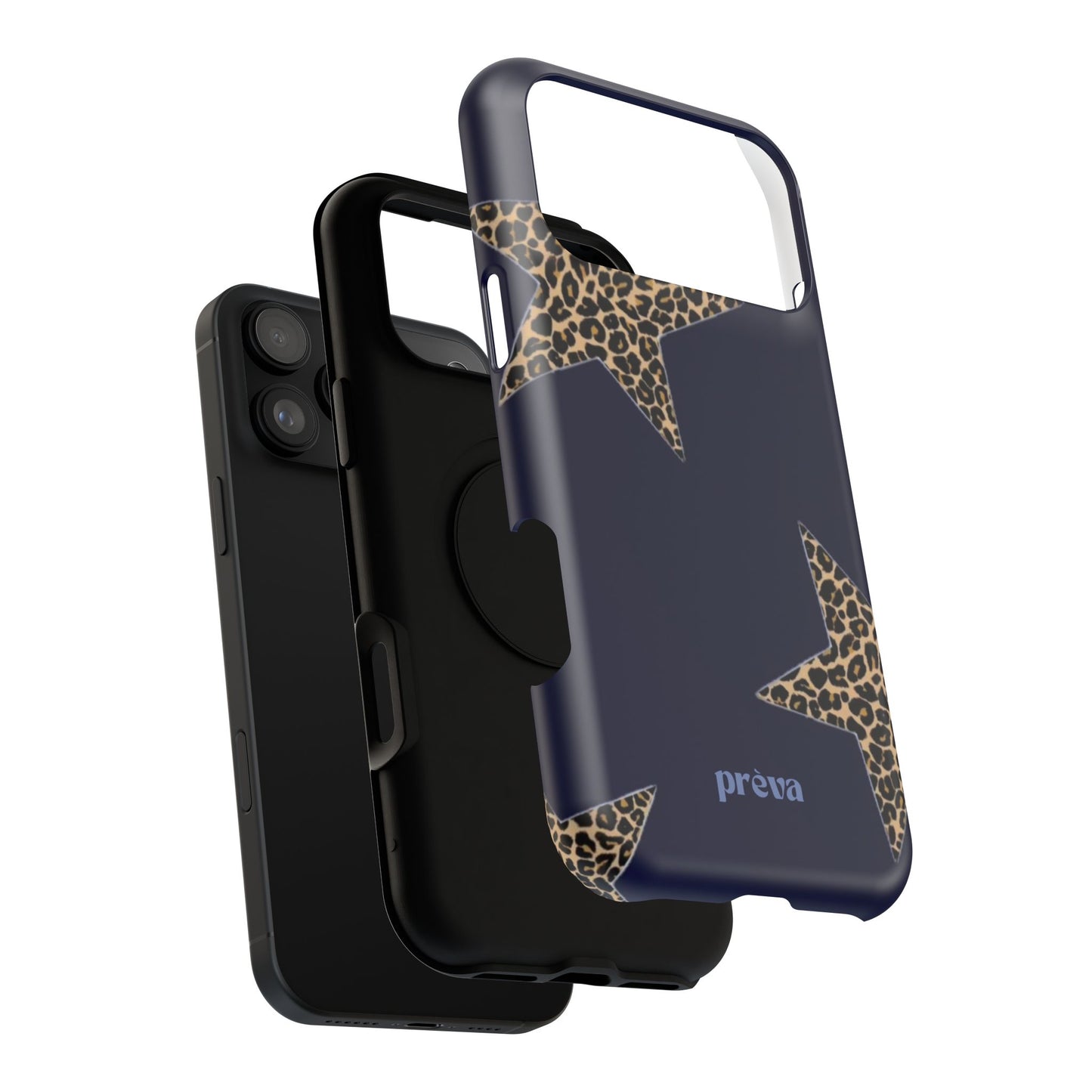 Navy Leopard Star Phone Case