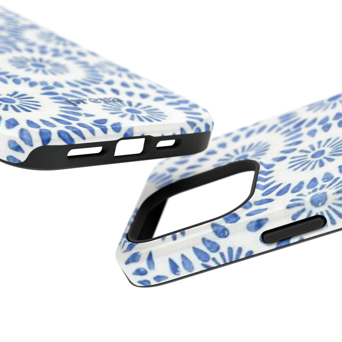 Blue Floral Spiral Phone Case